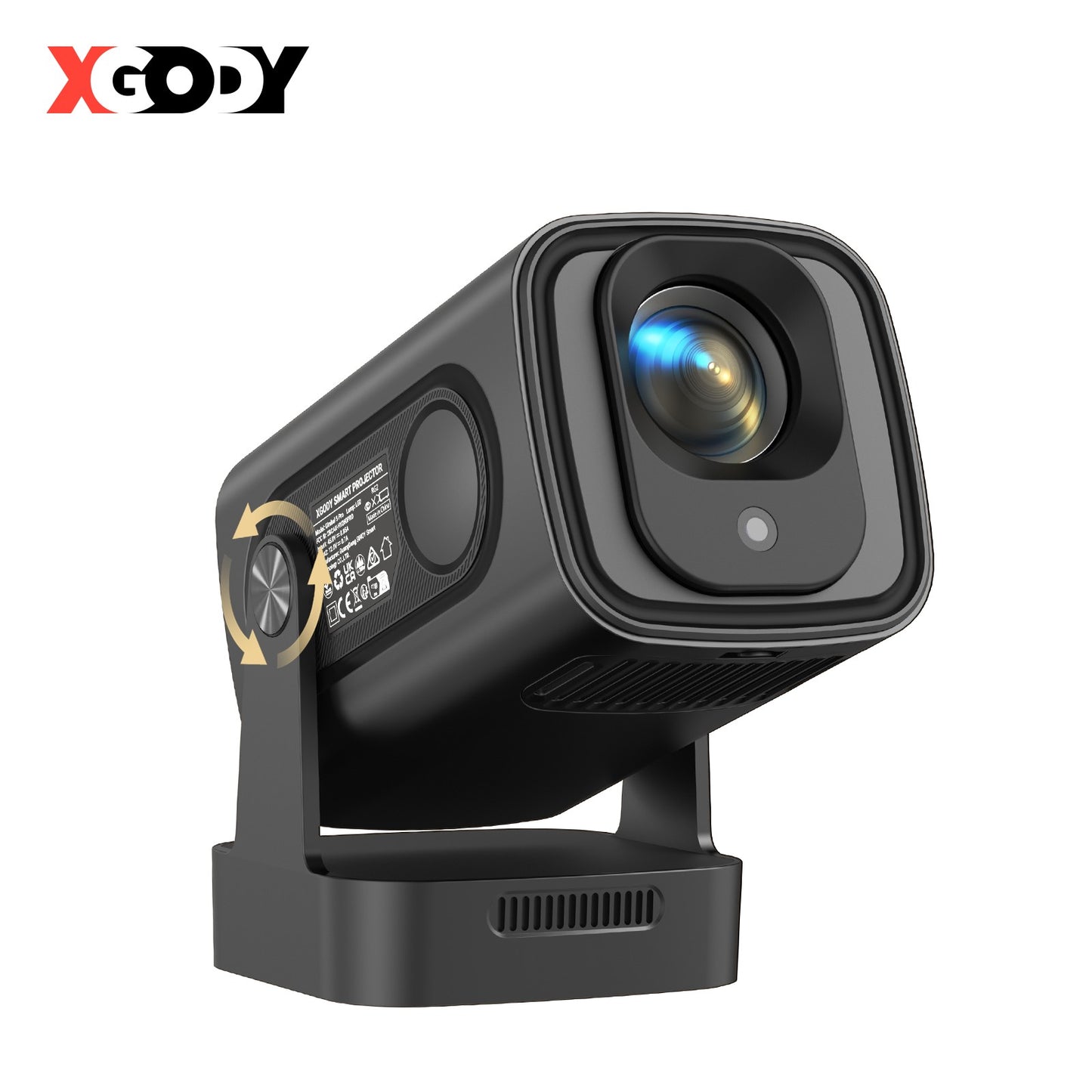 Projetor XGODY 4K 350ANSI Curta Distância Base com Alto-Falante Android Bluetooth WiFi Foco Automático Nativo 1080PHome Theater