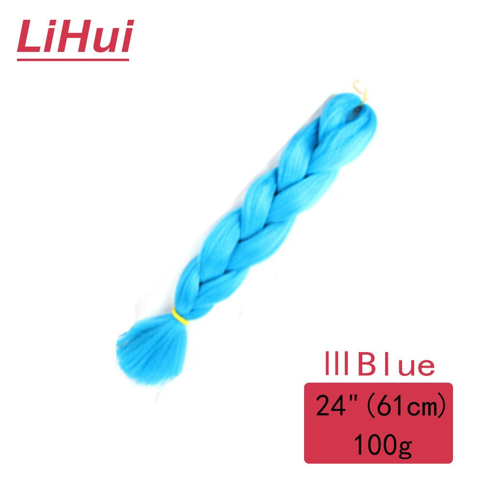 Cabelo Sintético Trança Jumbo 24 Polegadas Ombre Jumbo Extensão de Cabelo para Mulheres Tranças DIY Roxo Rosa Amarelo Cinza Lihu