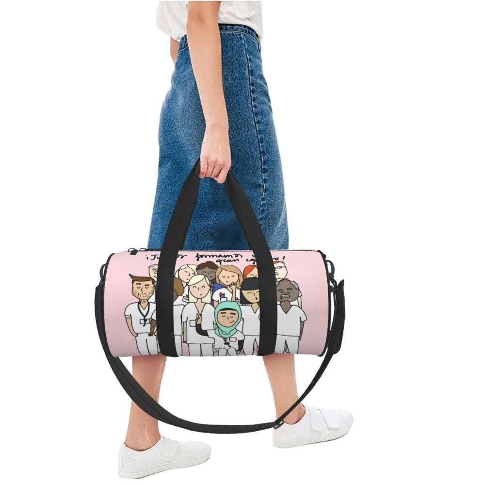 Couple Travel Bag Enfermera En Apuros Doctor Nurse Gym Bag Large Oxford Custom Handbag Colorful Casual Sports Bag