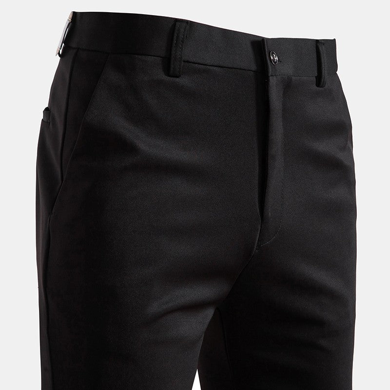 Men's Elastic Slim Fit Khaki Trousers Casual Pants Classic Fashion Suit Sports Pants Spring Summer