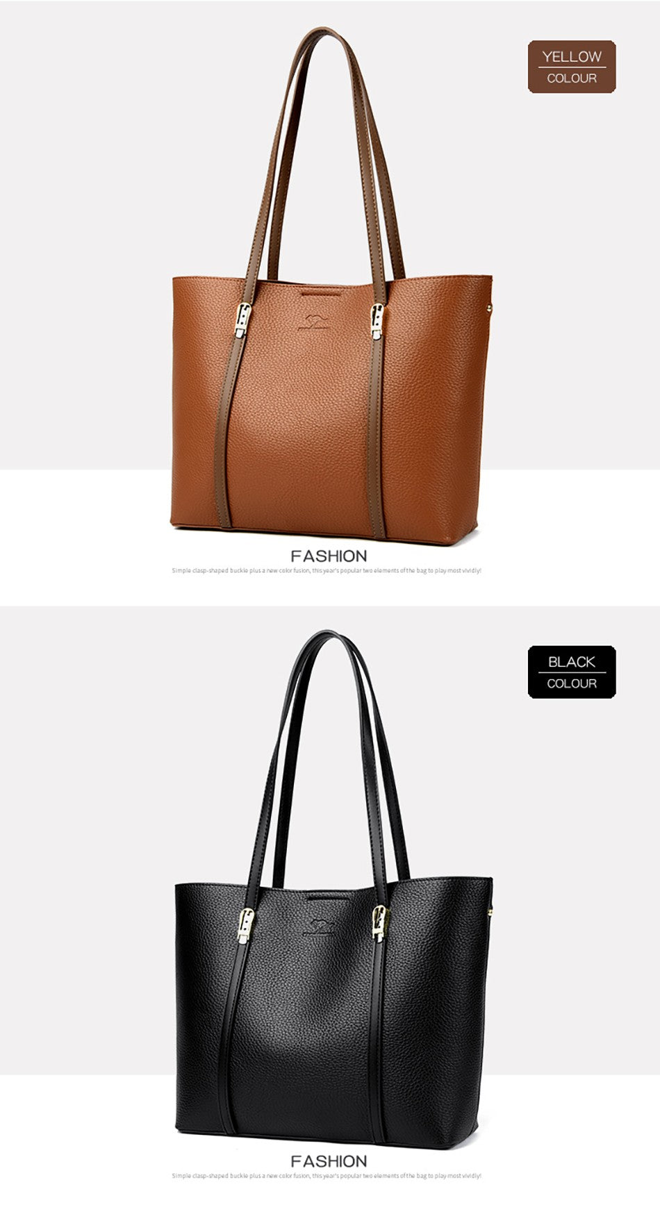 New autumn Single Shoulder Large Capacity Messenger Droadband Female Solid Color Handbag Luxury Ladies Bucket PU Shoulder Bag