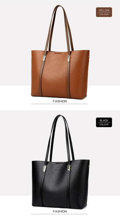 New autumn Single Shoulder Large Capacity Messenger Droadband Female Solid Color Handbag Luxury Ladies Bucket PU Shoulder Bag