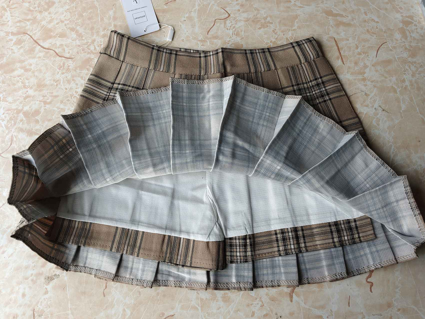 Plaid Half Length Skirt Women's A-line Short Skirt High Waist Girl Skirt Ropa Mujer Mini Skirts Clothes for Women