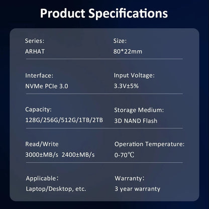 HUADISK M2 SSD NVMe 128GB 256GB 512GB 1TB 2TB SSD M.2 2280 PCIe 3.0 TLC Chip SSD Disco Rígido Interno de Estado Sólido para PC Laptop Desktop