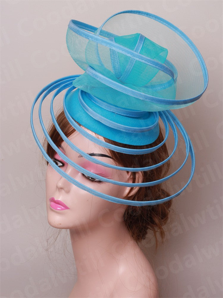 Chapéu Fascinator de Igreja Véu de Casamento de Malha Feminino para Festa Banquete Chapéu Boné Faixa de Cabelo Feminina Festa Chá Royal Ascot Chapéus Pillbox