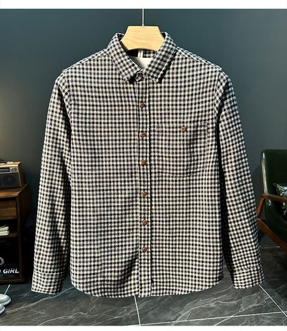 Retro Trendy Plaid Long Sleeve Shirt Autumn and Winter Fashion Jacket Versatile Casual Shirt 2025 New Loose Men's Clothing