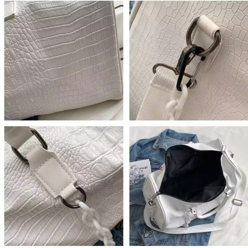 Women Travel Duffel Handbag Large Capacity Business Candy Color Shoulder Bag Waterproof PU Trip Commuting Gym Crossbody Pack