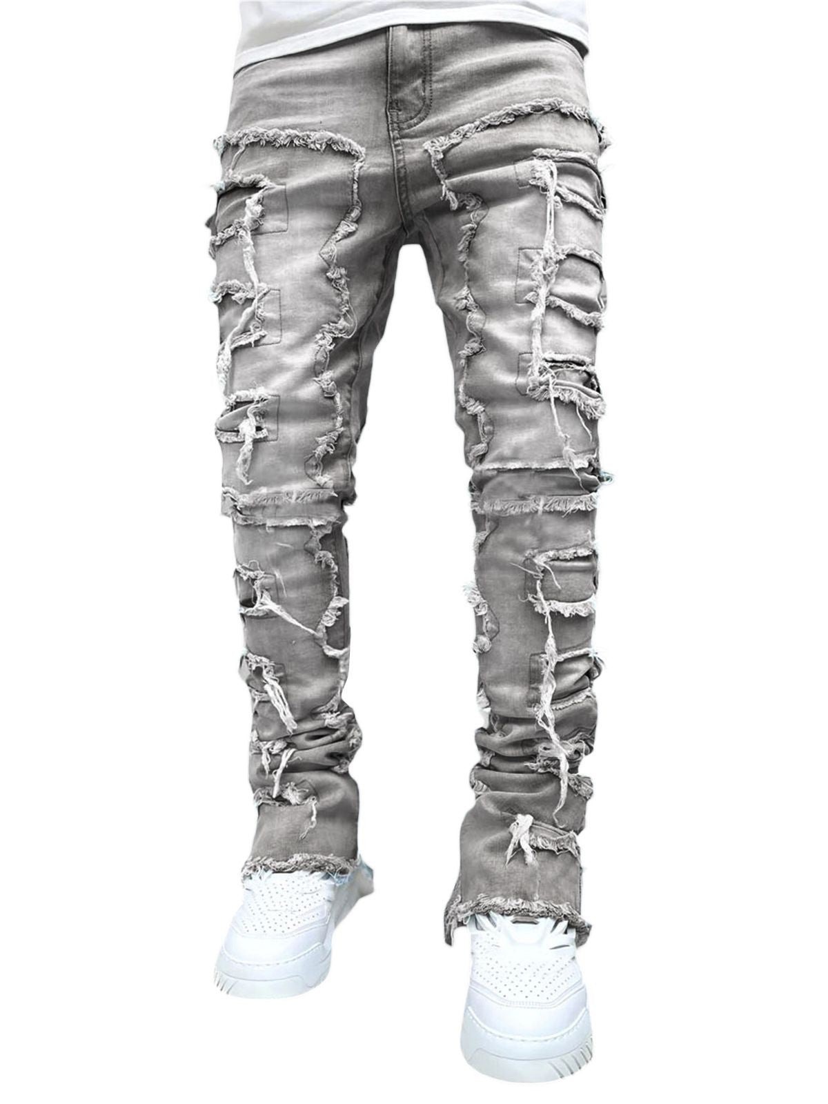 Novas calças jeans com pernas retas, jeans retrô, estilo urbano, moda ins, estilo explosivo, calças jeans masculinas retrô elásticas, novas.