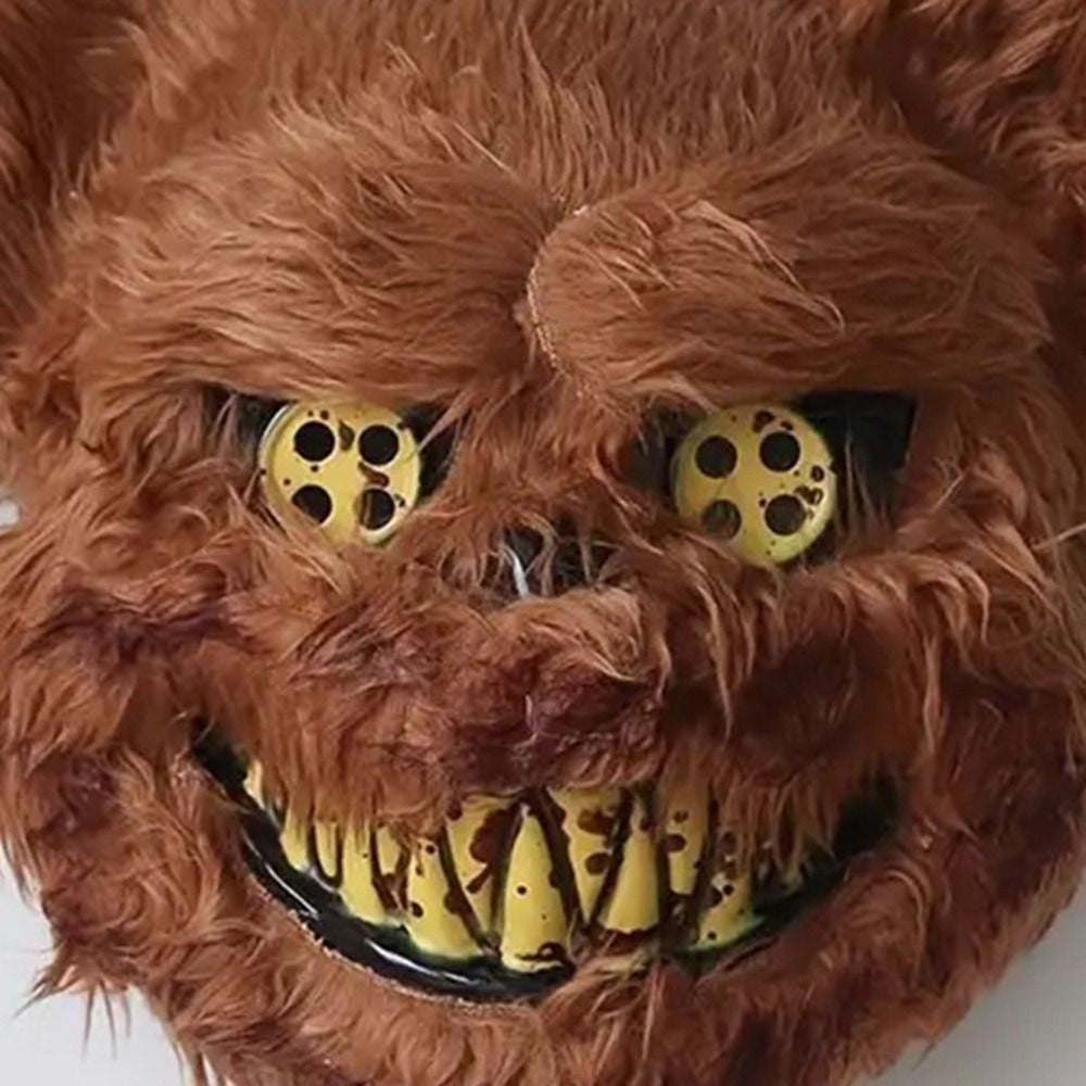 Bloody Plush Bunny Mask Halloween Ghost Festival Mask Realistic Bloody Bear Headgear Performance Prop Halloween Horror Mask