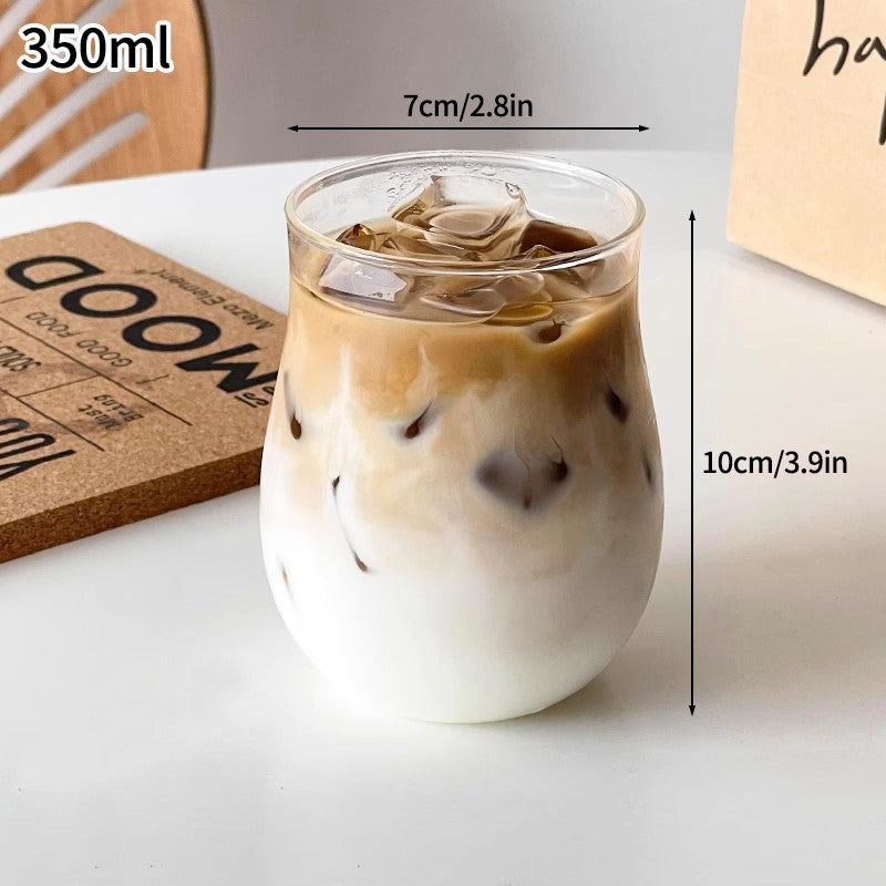 Copos de café gelado Copo de vidro estético Garrafa de água Copos para beber Utensílios de mesa decorativos Caneca de café gelado Copo de coquetel