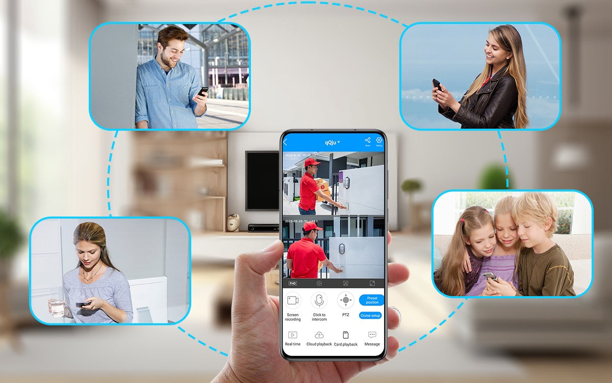 4K PTZ IP Camera Outdoor Waterproof Dual Lens 5G WiFi Security Camera Auto Tracking Video Surveillance Camera Baby Monitor