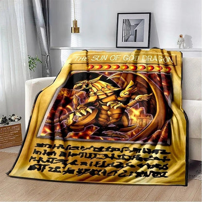 Cobertor de Jogar Yu Gi Oh Anime Dragão Branco de Olhos Azuis Desenho Animado Macio de Pelúcia Mantas de Quarto Escritório Colcha Decoração de Casa