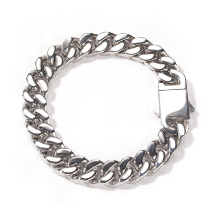 Pulseira Acessório Masculina de Aço Inoxidável 316 Banhada a Ouro 18k, Corrente Cubana Criptografada de 8, 10, 12mm, Estilo Miami Rap Hip Hop
