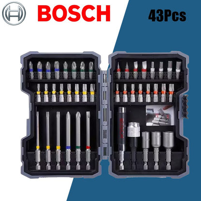 Conjunto de 43 pontas de chave de fenda elétrica Bosch para casa, furadeira e aparafusadeira, para Bosch GO PH1 PH2 PZ1 PZ2, ferramenta elétrica de extensão