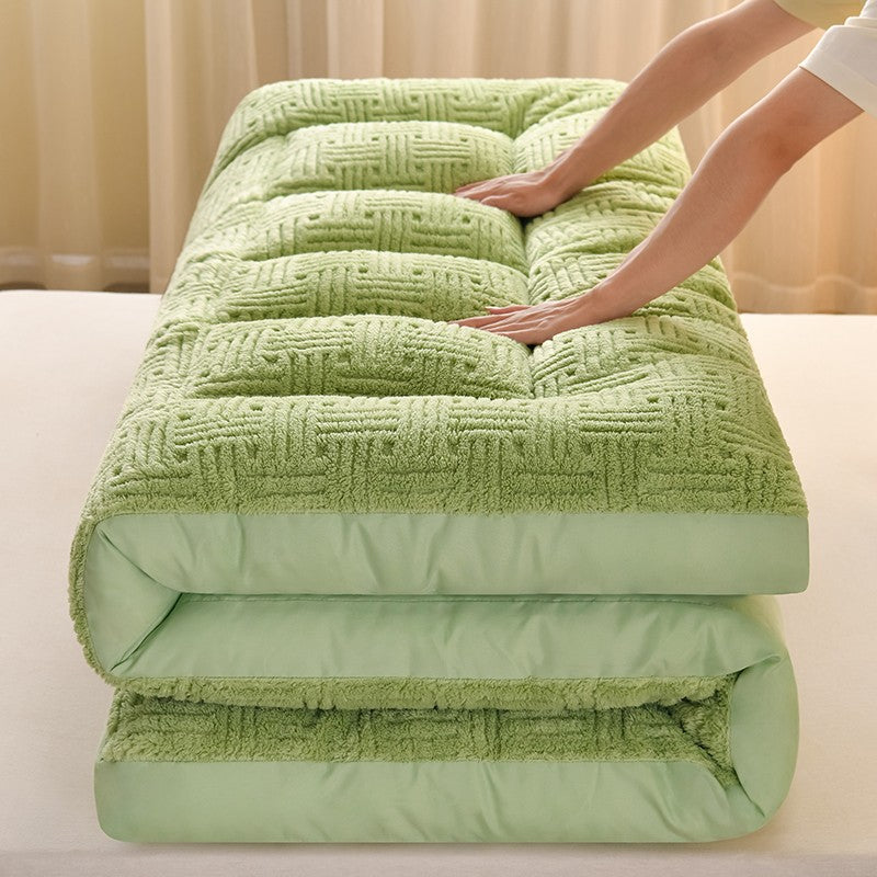 Colchão de Lã Super Macio e Fofo Acolchoado Extra Grosso e Quente para Inverno Queen Size Dobrável para Chão de Camping