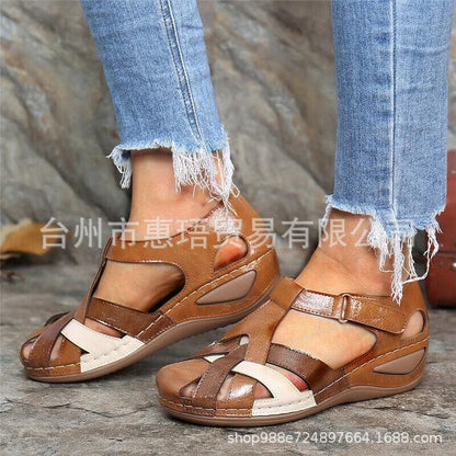 2021 New Style Women's Sandals Hollow Magic Sole Plus Size Slanted Heel Independent Station Women's Shoes Wholesale