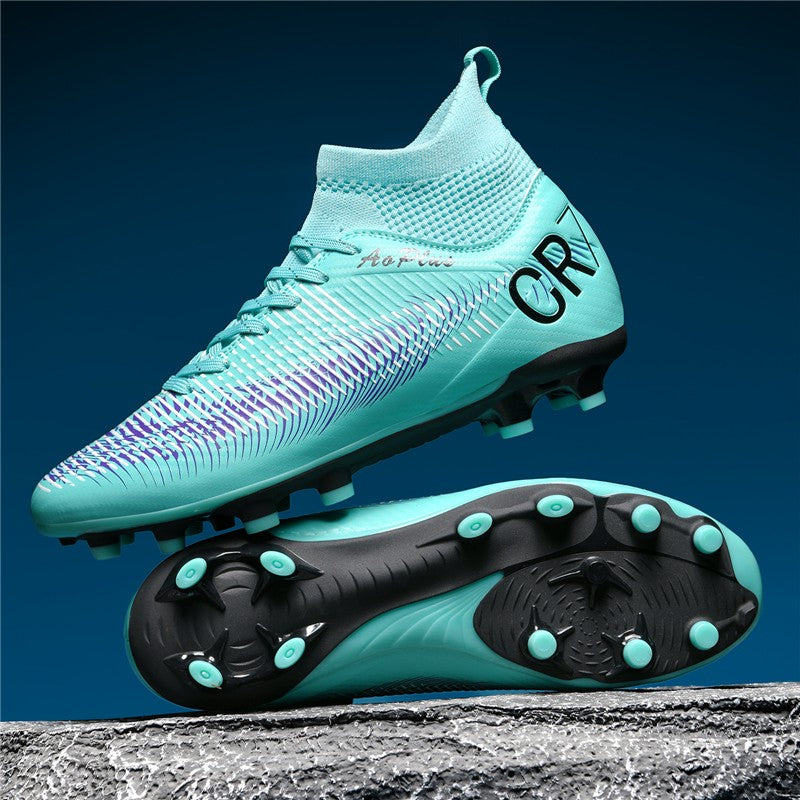 New Men Soccer Shoes Long Spikes Outdoor Sport Training Football Boots Cleats Adult Non Slip Boys Breathable Match Comfortable