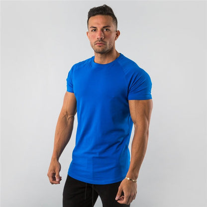 Men's Summer Skinny Casual T-Shirt Short Sleeve Tee Male Gym Fitness Sport Cotton Tops Man Running Workouts Sweatshirt Clothing