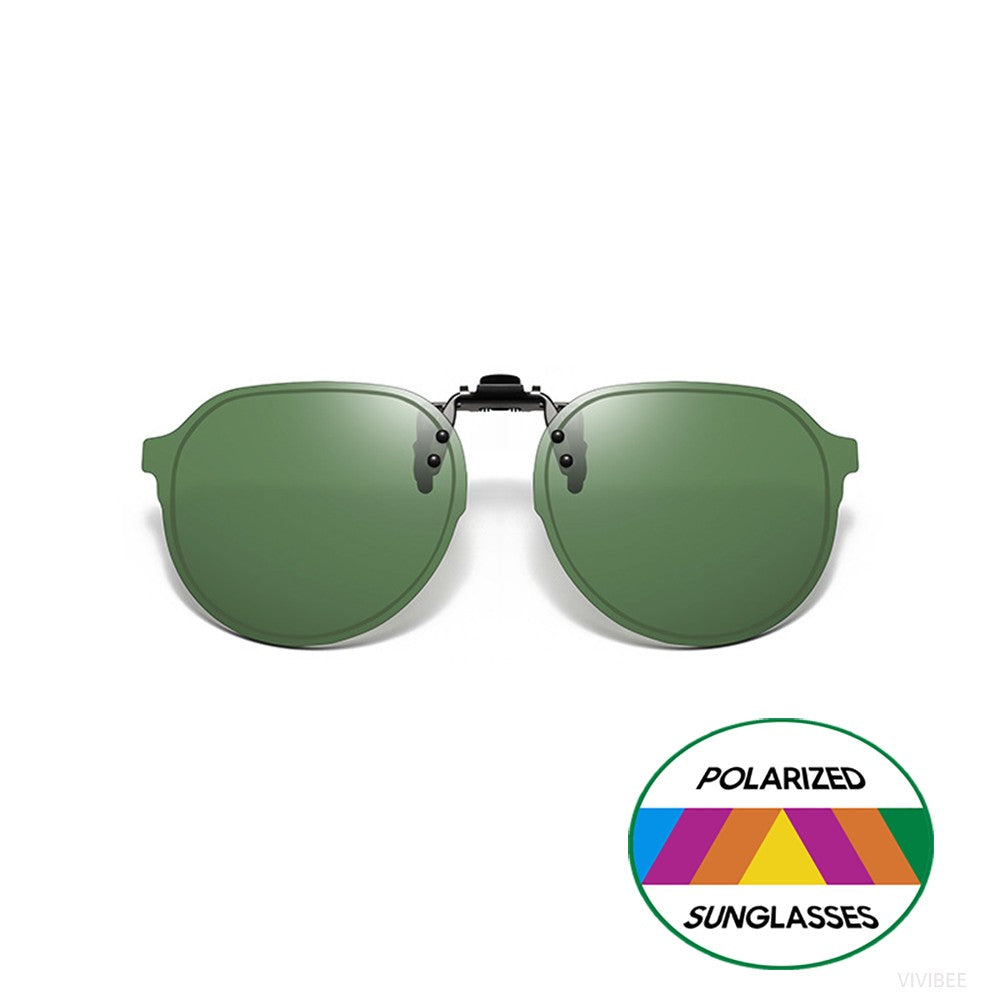 VIVIBEE Flip Up Clip on Sunglasses Polarized Men Driving Women Fishing UV400 Night Vision Sun Glasses Clips Universal Goggles