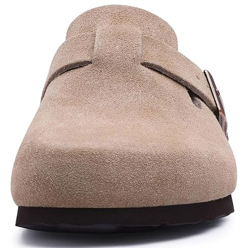 Crestar Fashion Clogs Slippers For Women Classic Suede Men Mules Cork Footbed Leather Potato Shoes With Arch Support Beach Slide