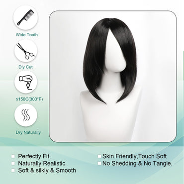 Synthetic Medium Length Cosplay Wig, Adjustable Headband,Multiple colors