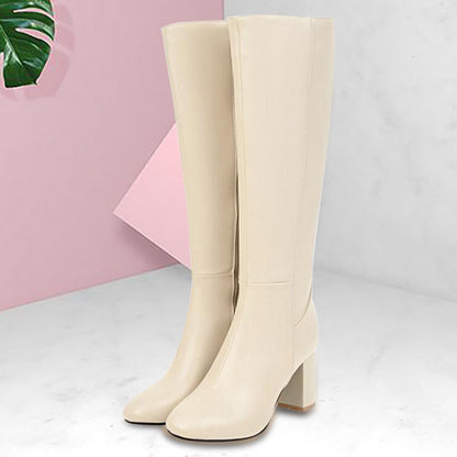 Autumn And Winter Women'S High Boots Fashion Soft Leather Back Zipper Long Boots Ladies Comfortable Knee High Boots Botas Mujer