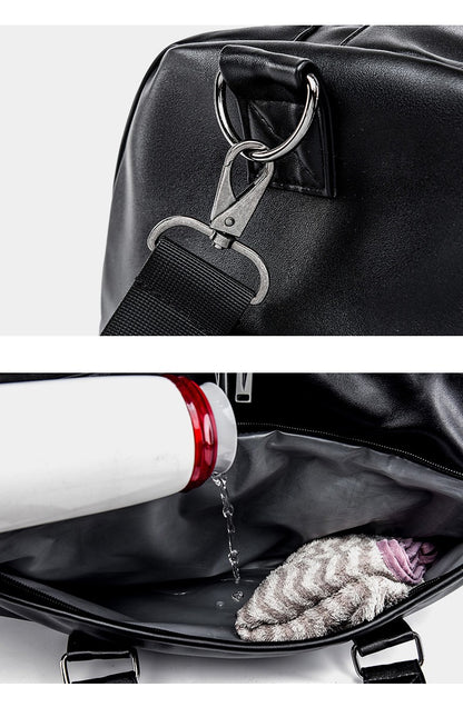 Large Capacity Travel Bag PU Travel Handbag Men Carry On Luggage Duffle Bags Soft Casual Black Big Weekend Bags Travelling Tote