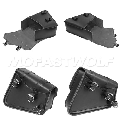 Universal Accessories Triangle Synthetic Leather Motorcycle Side Saddle Bag for Cafe Racer ATV For Harley Sportster XL 883/1200