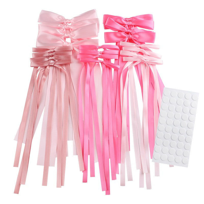 20Pcs Pink Bow Wall Decor, DIY Bow Photo Backdrop for Birthday Wedding Bachelorette Party Home Room Decoration DIY Gifts Ribbon