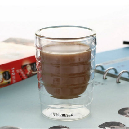 Xícara de Espresso Copo Térmico de Vidro para Chá Leite Bebidas Caneca de Vidro Sopro Artesanal com Parede Dupla Canecas para Whey Protein e Nespresso