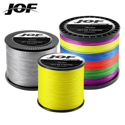 Linha Trançada JOF 12X 100/300/500/1000m Tudo para Linha de Pesca MaxDrag 150LB Linha Multifilamento PE para Pesca em Água Salgada no Mar
