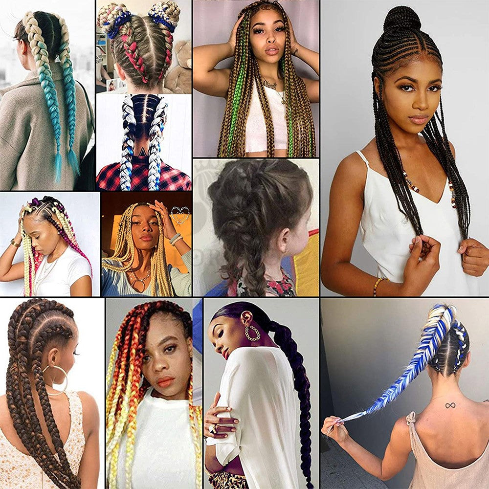 Cabelo Trançado Sintético Jumbo Alororo 82 polegadas Cabelo Falso Africano Fibra de Alta Temperatura Roxo Vermelho Extensões de Cabelo para Mulheres
