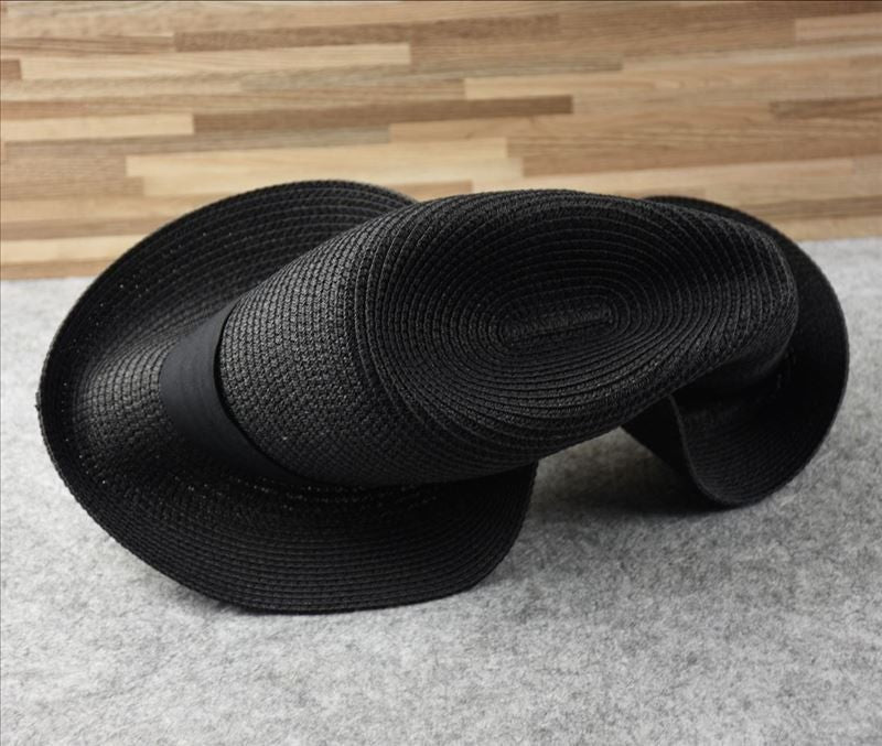 Extra Large Panama Straw Hat Summer Wide Brim UV Protection Adjustable Beach Sun Hat for Women Men Travel