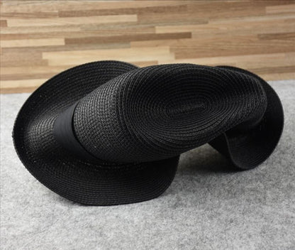 Extra Large Panama Straw Hat Summer Wide Brim UV Protection Adjustable Beach Sun Hat for Women Men Travel