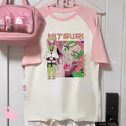 Mitsuri top women anime t shirt girl 2000s Japanese funny clothing