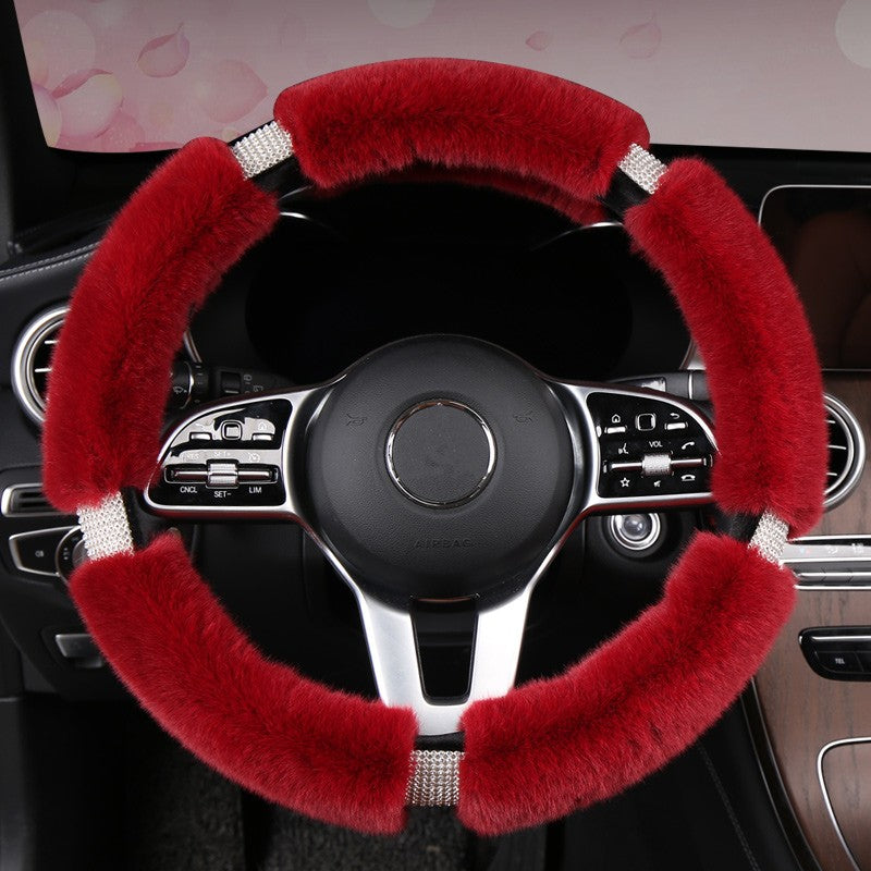 Capas de Carro Nova Capa de Volante Protetora Antiderrapante de Camurça Capa de Volante Universal Quente Rosa 38CM