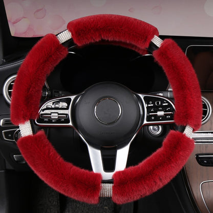 Capas de Carro Nova Capa de Volante Protetora Antiderrapante de Camurça Capa de Volante Universal Quente Rosa 38CM