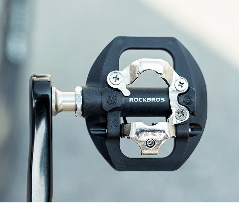 ROCKBROS Bicycle Lock Pedal 2 In 1 Anti-slip Lock Nylon Pedal MTB Bike Pedals Flat Cleat Platform Shimano SPD Bike Accessories