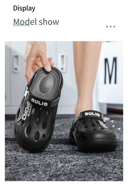 A Pair of Men's New Clogs, Summer New Wear-Resistant, Non-Slip Sports Beach Shoes, Soft-Soled Comfortable Men's Shoes for Driving
