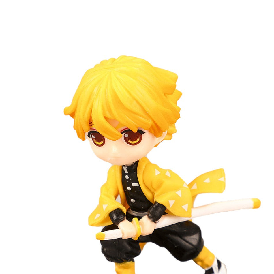 Conjunto 12 Peças Kimetsu No Yaiba Mini Bonecos PVC Q Posket Figura Demon Slayer Decoração de Mesa