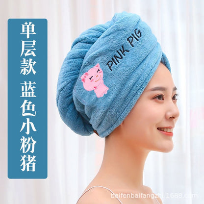 Hair Towel Women Girl's Magic Microfiber Shower Dry Hair Cap Bath Hats Bathroom Quick Drying Soft for Lady Turban Head
