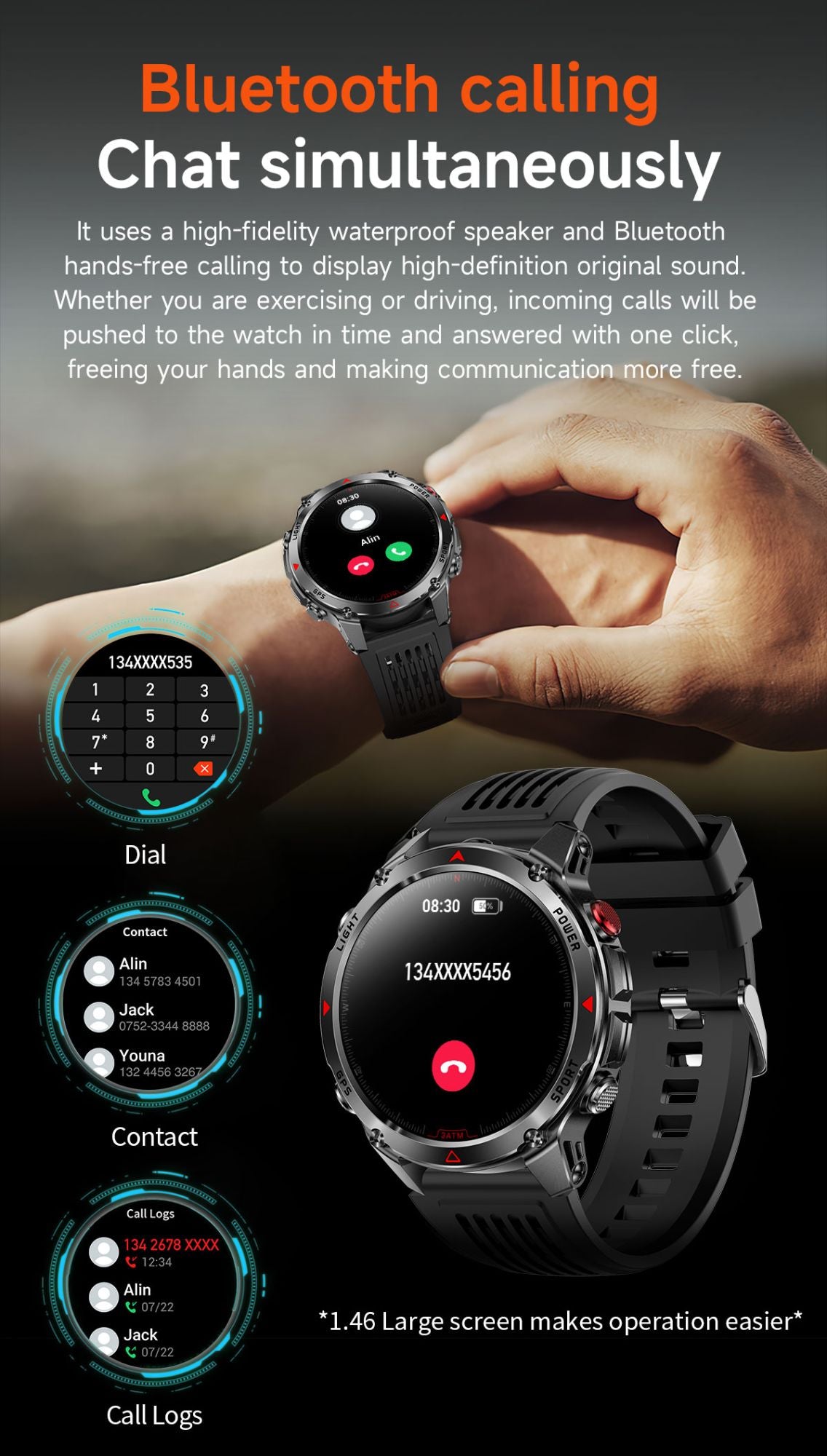 2025 Novo Smartwatch Profissional GPS Esportivo ao Ar Livre Corrida Rastreamento GPS Natação Bússola Altímetro 3ATM Pulseiras Esportivas Masculino
