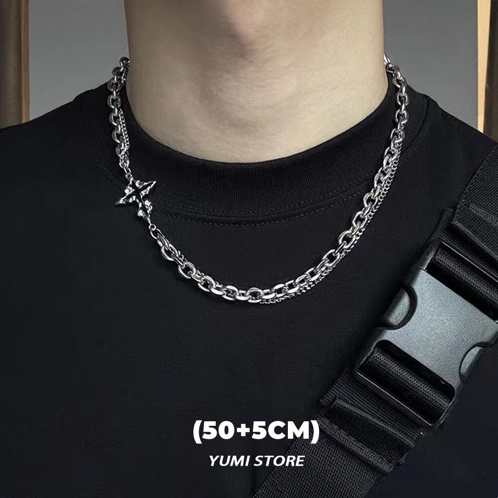 Colar Cruz Chamas Pretas Punk Masculino Feminino Tendência Aço Titânio Corrente Suéter Pingente Joias Hip Hop Acessórios Kpop Irados