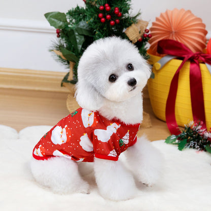Roupas de Natal para Cachorros Roupas Macias para Gatos Camiseta Fofa de Árvore de Natal Roupa para Pets para Ano Novo Roupas Quentes Fantasia Yorkies