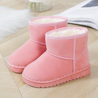 Children Snow Boots for Boys Girls Little Toddler Kids Thermal Boots Ankle Warm Classic Suede Flock Fabric Fashion Autumn Winter