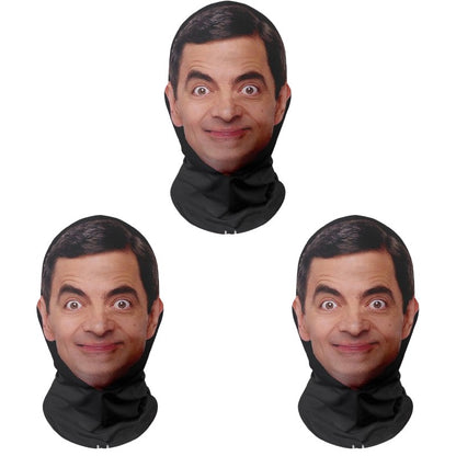 1-5PCS 3D Cosplay Mr. Bean Face Mask Funny Elastic Mesh for Men Women Cosplay Role Play Headdress Christmas New Year Gifts