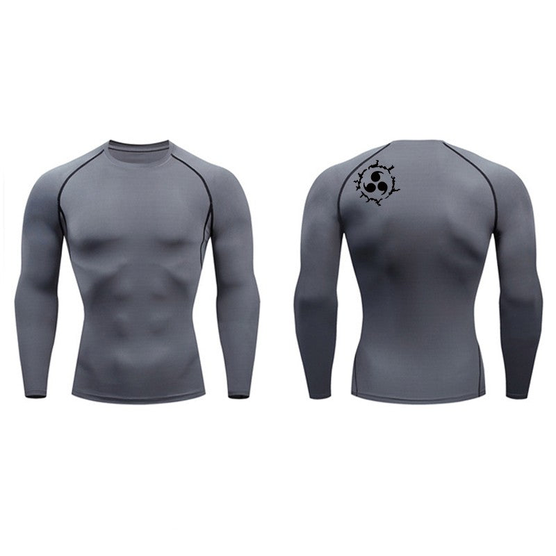 Graphic Compression Shirts for Men Athletic Quick Dry Rash Guard Stretchy Baselayers Undershirts Gym Workout Running Tshirt Tops