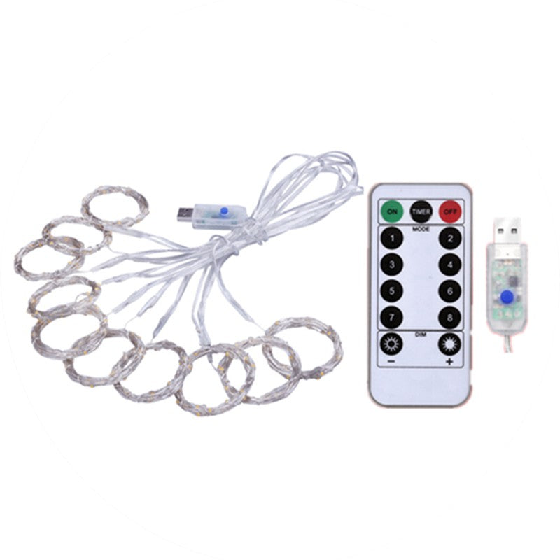 LED Curtain String Lights Holiday Garland 6M/3M 8 Modes USB Powered Festoon for Home Garden Christmas Party New Year Wedding