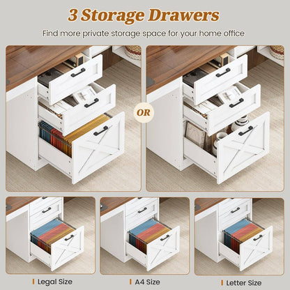 96.5" Computer Desk with Drawers,2 Person Home Office Desk,Gaming Double Desk with Storage Shelves, Long Two Person Writing Desk