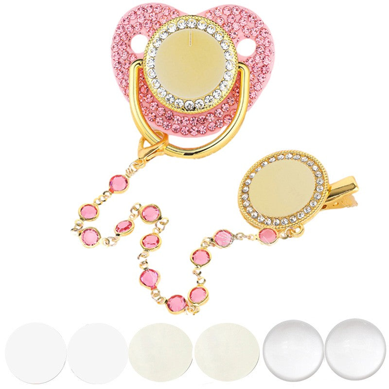 New Blank Baby Pacifier Clip Holder Set Personalized Newborn Dummy BPA Free Luxury Silicone Infant Teether Baby Soother